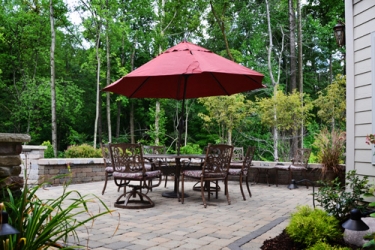 brick patio and wall at eye level gatliff custom builders