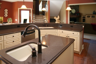 close up view of custom kitchen with fall tones