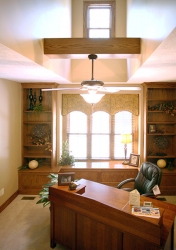 second floor office with dormer window overhead