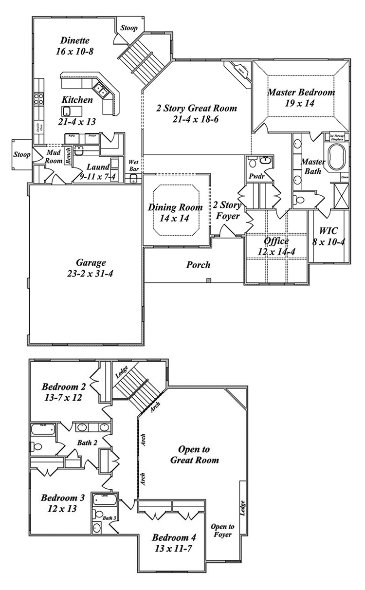 the carrington floor plan by gatliff custom homes