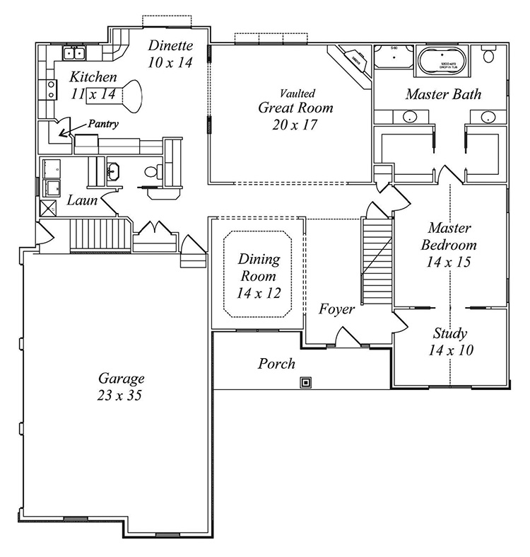 white tail floor plan by gatliff custom homes